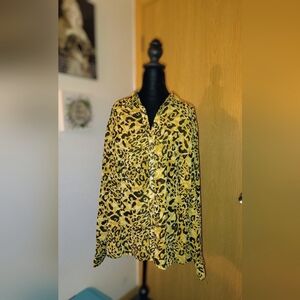 Evan-Picone Leopard Print Blouse 1X/2X
